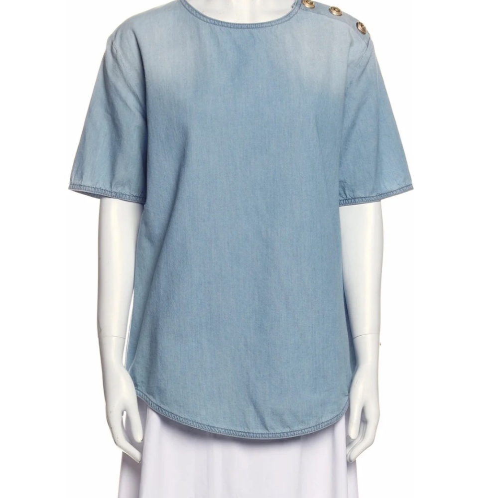 Balmain Soft denim top 💯authentic NWT xl